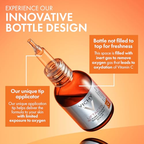 Vichy LiftActiv Vitamin C Serum For Face, Brightening Serum With Pure Vitamin C + Hyaluronic Acid + Vitamin E, Reduces Fine Lines, Smooths Skin Texture, Improves Radiance, Anti Aging