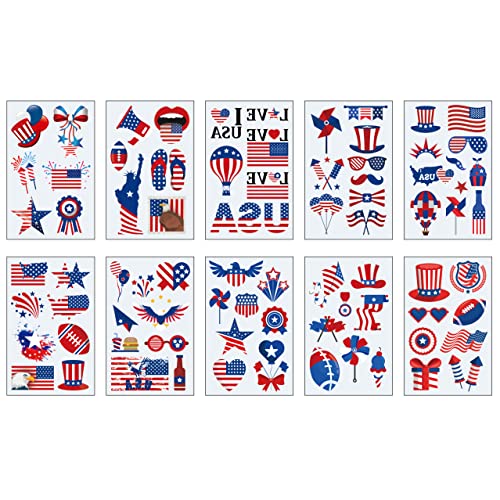 90Pc Fourth of July Temporary Tattoos Stickers
