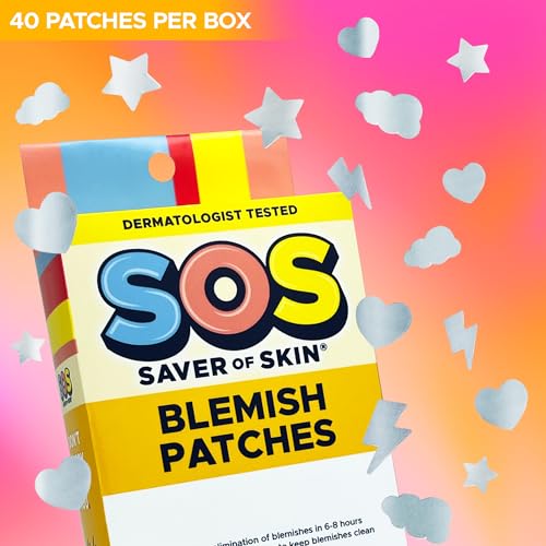 Fun Shape Blemish Patches - Fast Acting Hydrocolloid for Pimples, Zits, Acne, and Face Blemishes - Latex-Free & Vegan with a Splash of Style (Holographic Silver)