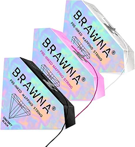 BRAWNA Eyebrow Mapping Thread 3-Pack White Pink Black 12m