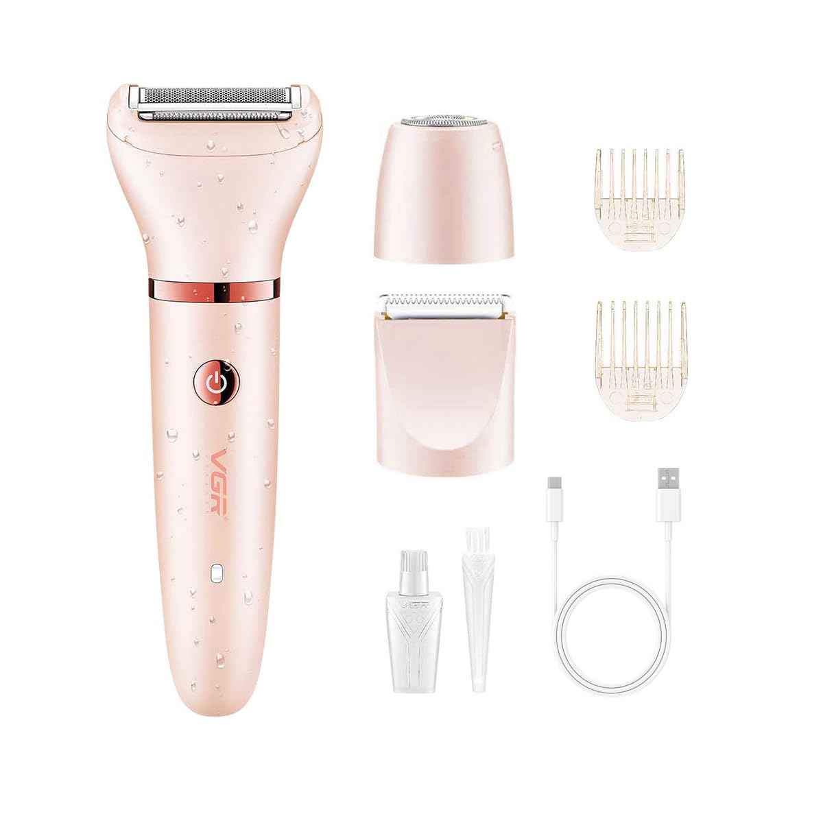 Electric Razor for Women,3 in 1 Shaver Hair Remover for Women Face,Wet & Dry Painless Shaver Bikini Trimmer for Face,Legs and Underarm (Pink)