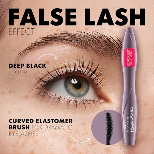 Catrice Glam & Doll False Lashes Mascara (010 Black) - Volume Boosting Formula & Vegan