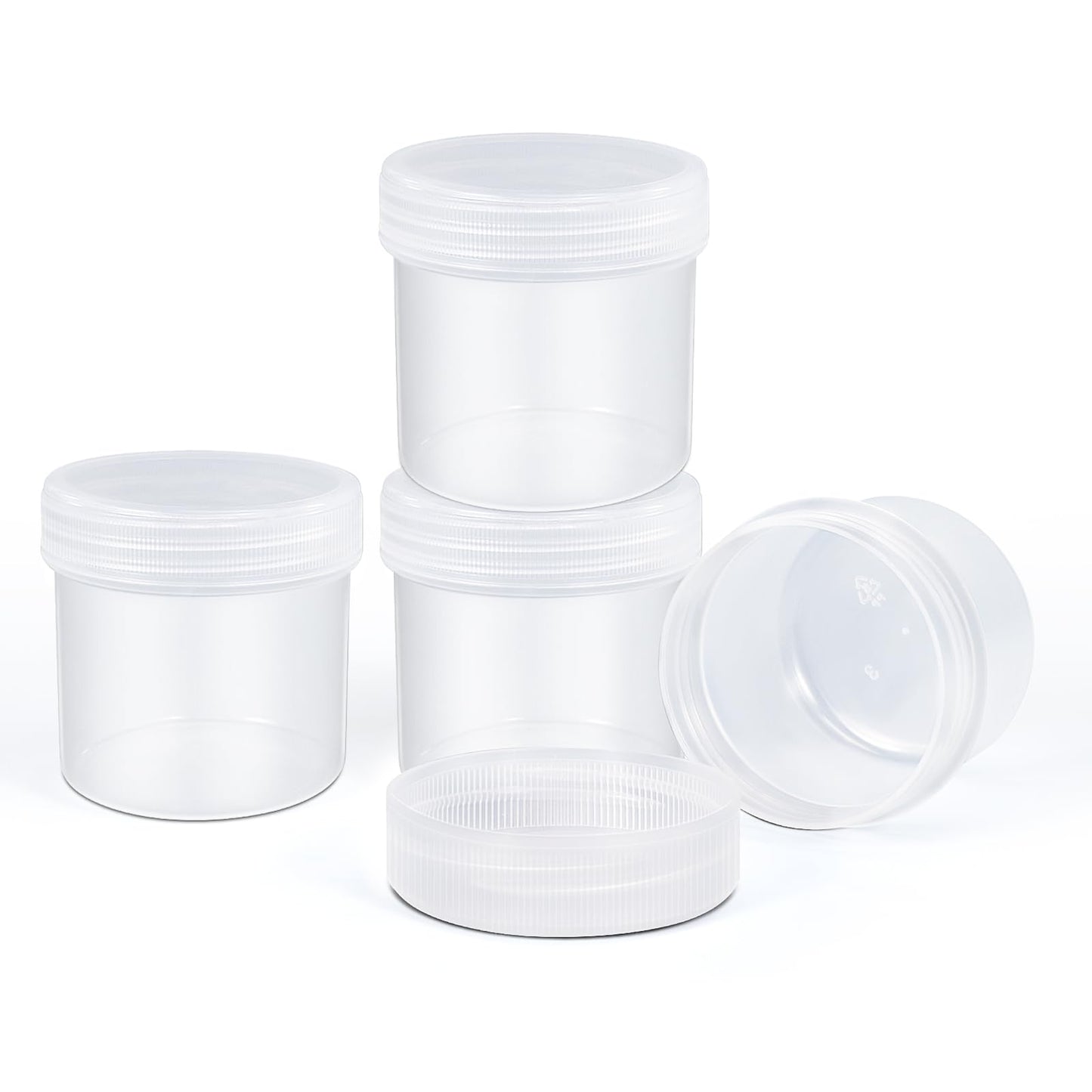 UMETASS TSA Approved Wide Mouth Travel Size Containers, PP Clear Leak Proof Travel Plastic Jars with Lids for Creams Lotion Cosmetic, Jewelry Beads, Sample, Small Items Storage (1 oz, 4 Pcs)