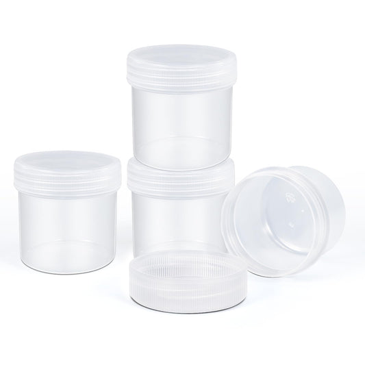 UMETASS TSA Approved Wide Mouth Travel Size Containers, PP Clear Leak Proof Travel Plastic Jars with Lids for Creams Lotion Cosmetic, Jewelry Beads, Sample, Small Items Storage (1 oz, 4 Pcs)