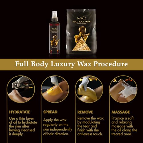 Italwax Luxury Full Body Wax - 1kg / 2.2lb - Hard wax beads for hair removal - Unscented - ideal for sensitive skins - Depilatory Cream, Film Wax - Full Body Wax Limited Edition