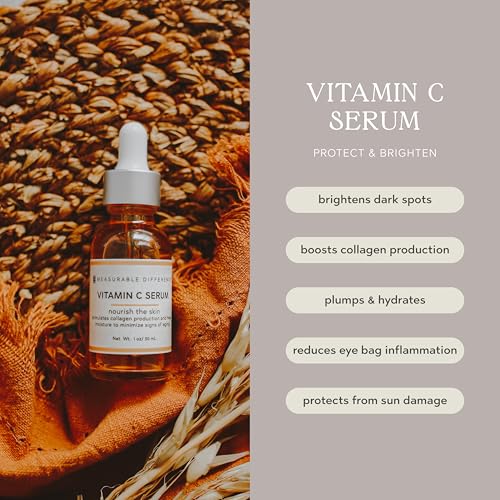 Measurable Difference Youthful Radiance Serum Set with Vitamin C, Hyaluronic Acid, and Peptides - Unveil Vibrant Skin, Diminish Fine Lines and Wrinkles