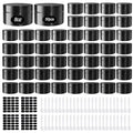 50 Pcs Plastic Jars with Lid 8 oz Plastic Cosmetic Containers Round Lotion Sample Containers Leak Proof Empty Cosmetic Jars Refillable Travel Jars for Storage Cream Powder Ointment Supplies(Black)