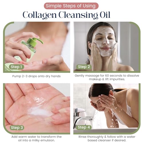 Collagen Cleansing Oil for Face - Waterproof Makeup Remover