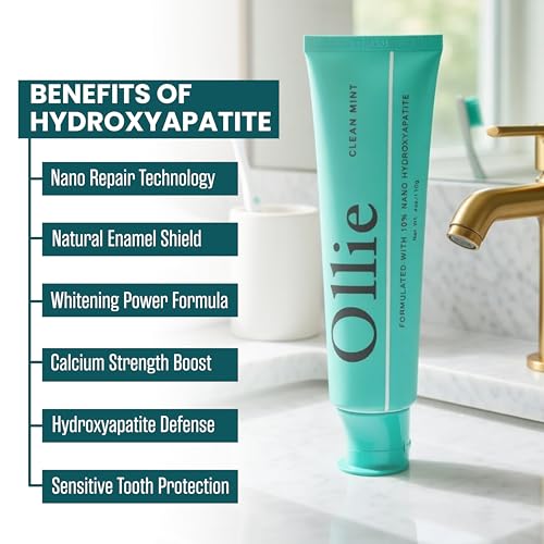 Ollie Fluoride-Free 10% Nano Hydroxyapatite Toothpaste, Clean Mint (4 oz)