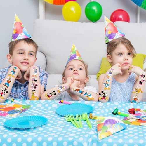 Mouse Birthday Party Supplies, 34Pcs Temporary Tattoos Party Gifts, Removable Tattoo Stickers for Goody Bag Treat Bag Stuff for Mickey Birthday Party Decoration