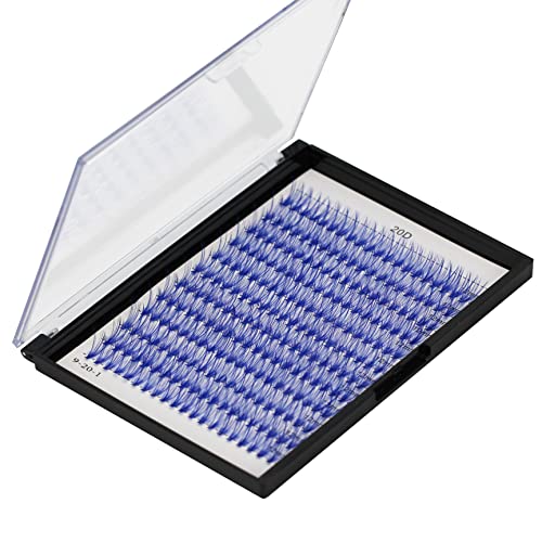 Bodermincer D Curl 240pcs 20D Lash Clusters Wispy Lashes Rose,Red,Blue,Black,Brown,Purple,Light Green,Dark Green Colors to Choose Lashes Cluster Eyelashes Eyelash Extension (16mm, Blue)