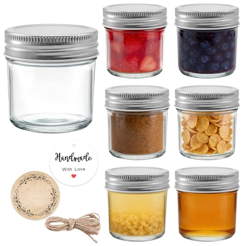 6 Pack 2oz Mini Mason Jars with Airtight Lids