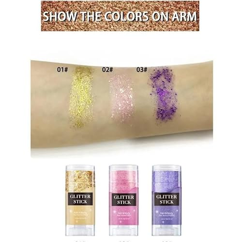 Blue Body Glitter Stick,Holographic Sequins Paint Sparkling Face Glitter for Women Face/Body/Hair/Eyes/Lip Glitter Makeup.