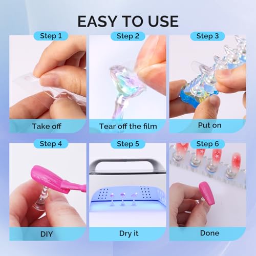 MelodySusie Nail Stand for Press On Nails - 2 Blue Bases