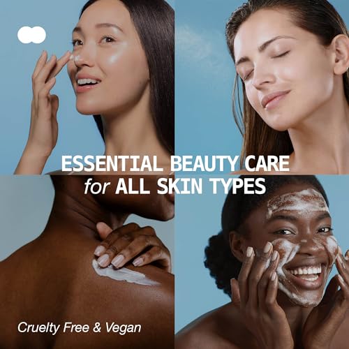 Ruby Kisses Complete Hydration Skincare Set, Face & Body Essentials, Includes Daily Foaming Cleanser, Balancing Mist Toner, Daily Body Lotion, Gentle Body Scrub, Korean Skincare