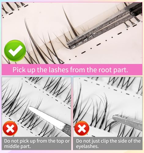 Korean Lash Clusters 120Pcs Natural Clear Band Extensions