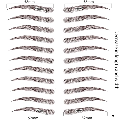 Tattoo Eyebrow 66 Pairs! 4D Hair-Like Authentic Eyebrows,Realistic Imitation Eyebrow Tattoo Stickers,Popular Brown Eyebrow for Women Girls,Waterproof and Long-Lasting 3-5 Days