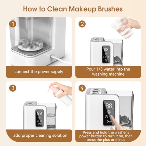 OctHope 5-in-1 Electric Makeup Brush Cleaner & Dryer Machine, USB Portable Deep Cleaning & Drying for All Brush Sizes