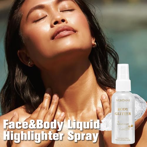 Silver White Body Glitter Spray - Long Lasting Shimmer