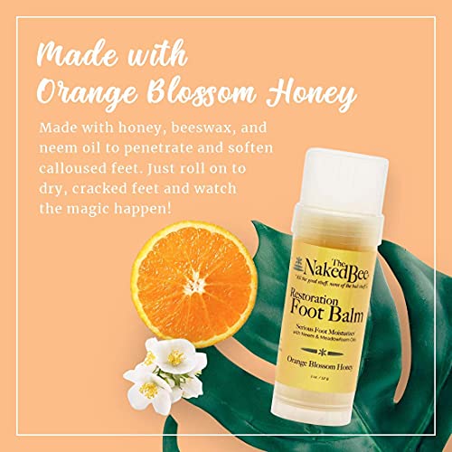 The Naked Bee Orange Blossom Honey Serious Hand Repair Cream 3.25oz Orange Blossom Honey Restoration Foot Balm, 2oz