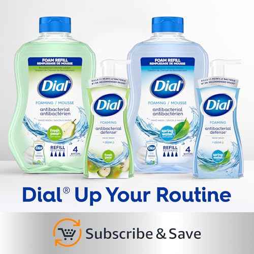 Dial Antibacterial Defense Foaming Hand Soap + Aloe, Spring Water Scent, 30 Fl Oz Hand Soap Refill (4 Pack), Dermatologist-Tested, Gentle on Skin