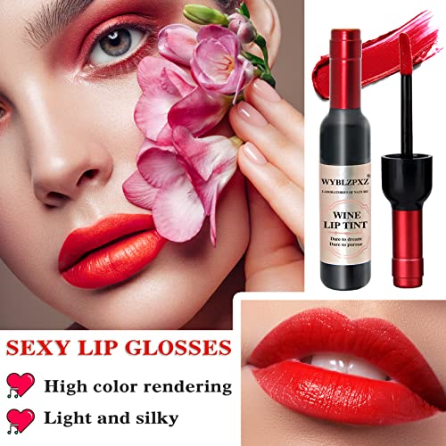 6 Colors Wine Lip Tint Set - Matte Long Lasting Lipstick