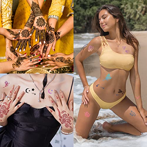 Henna Tattoo Stencil Kit 190pcs, 24 Sheets Reusable