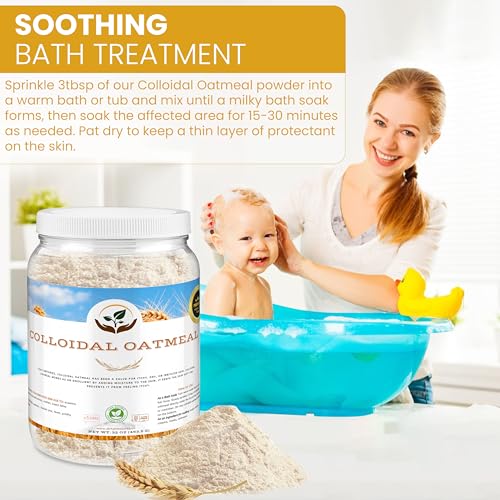 Dirty Treasures Colloidal Oatmeal Bath | Eczema & Itchy Skin Relief | Baby-Safe, 100% Natural, Fragrance-Free | 2?lb (32oz)