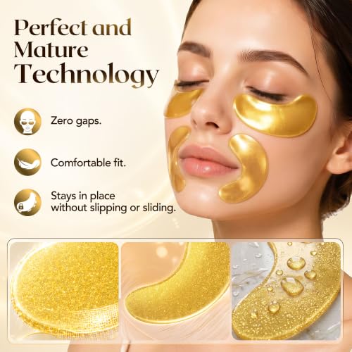 80 PCS Gold Collagen Under Eye Patches with Hyaluronate