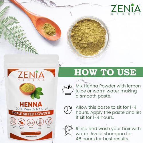 Zenia 100% Natural Henna Powder for Hair Color & Deep Conditioning