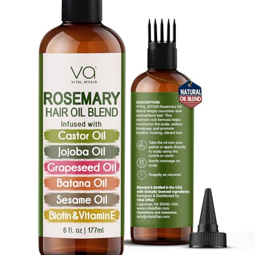 Rosemary Hair Growth Oil - 6 fl oz with Biotin & Vitamin E