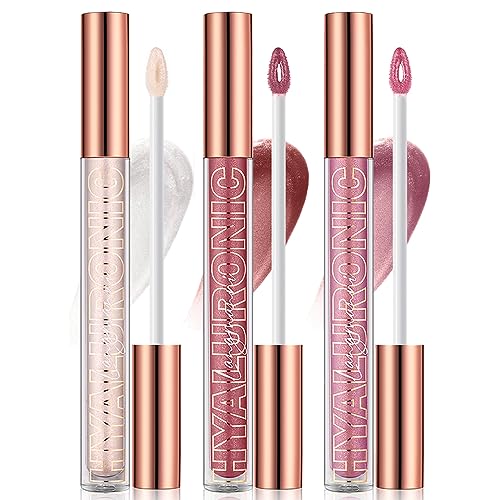 LANGMANNI Hyaluronic Acid Lip Gloss Set 3pc Plumping