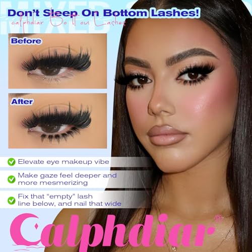 Spiky Bottom Lashes Individual Thick Volume Bottom Lash Clusters Manga Lower Eyelash Extensions 6-8MM Wispy Bottom Cluster Lashes 240pcs DIY Bottom Lash Extension at Home by calphdiar