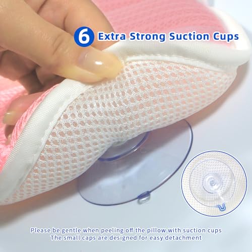 Bath Pillow with 6 Suction Cups - Neck & Back Support