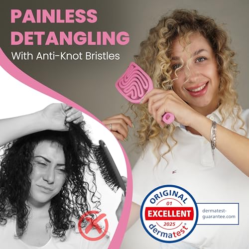 Walcora Pink Detangler Brush – Pain-Free Hair Detangler for Wet & Dry Hair