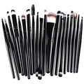 20-Piece Makeup Brush Set with Travel Case - Professional Face and Eye Brushes