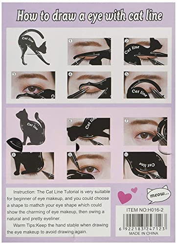 Cat Eyeliner & Eye Shadow Stencil Set - 2 PVC Templates for Precise Eye Makeup