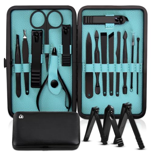 16-Piece Professional Nail Clippers Set with Travel Case
