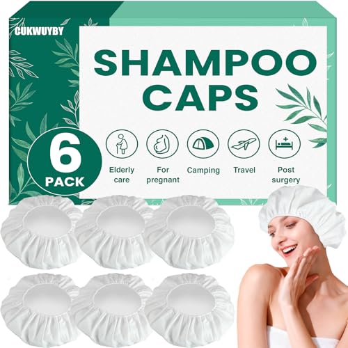 6 Pack Waterless Shampoo Caps for Bedridden & Elderly Care