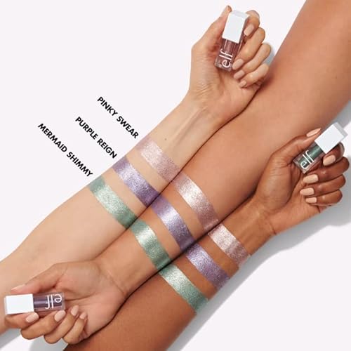 e.l.f. Liquid Glitter Eyeshadow, Long Lasting, Quick-Drying, Opaque, Gel-Based Eyeshadow for Creating High-Impact, Multi-Dimensional Eye Looks, Mermaid Shimmy, 0.10 Fl Oz (Pack of 2)