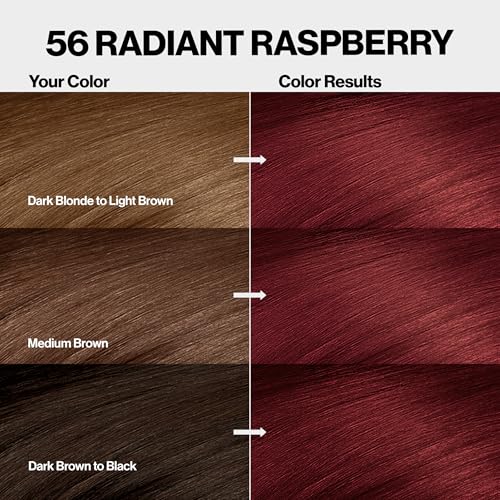 Revlon ColorSilk Bond Repair Hair Color 56 Radiant Raspberry 3 Pack - No Ammonia, Up to 8 Weeks Vibrant Gray Coverage