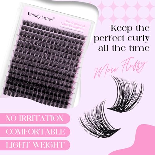 WENDY Cluster Lashes 10-18mm D Curl Wispy Eyelash Extensions
