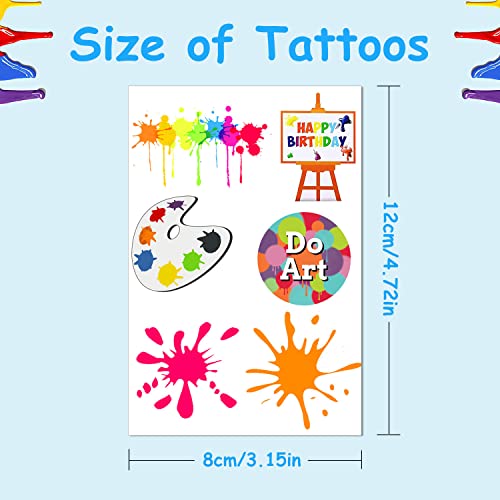 Art Temporary Tattoo Stickers - 144 PCS Party Favors