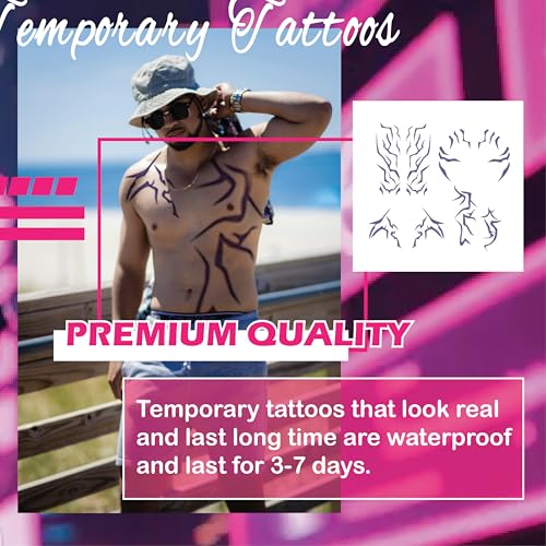 Temporary Tattoos Rumii Cosplay Accessories,Cosplay Tattoos Stickers Purple (1)