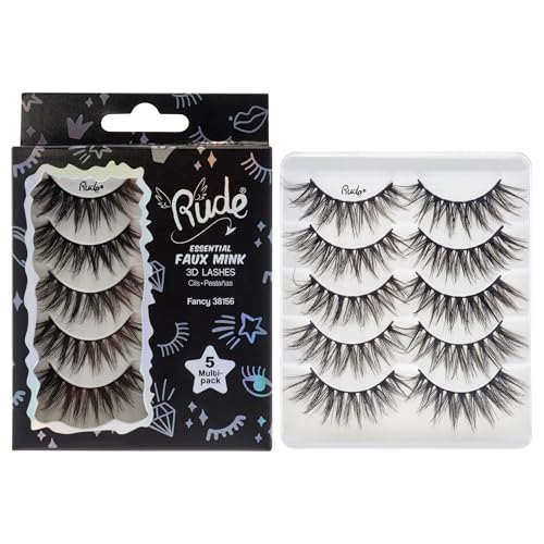 Essential Faux Mink 3D Lashes - 5 Pair Pack by Rude