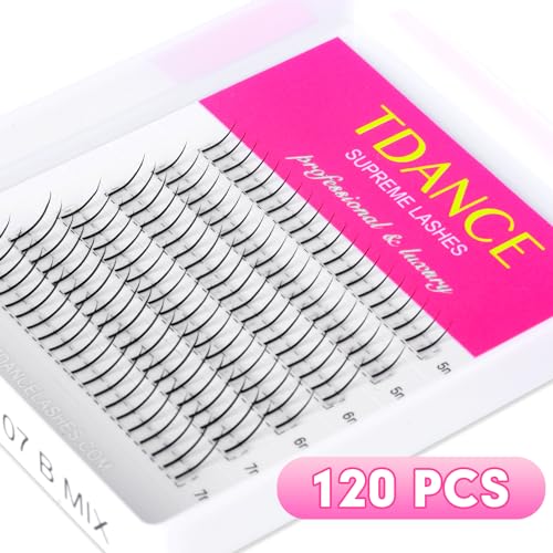 TDANCE Bottom Lash Extensions 120pc 0.07mm B Curl 5-7mm