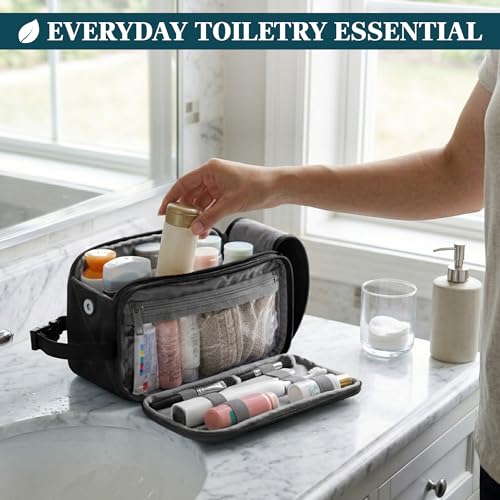 PAVILIA Canvas Dopp Kit – Large Travel Toiletry Bag for Men