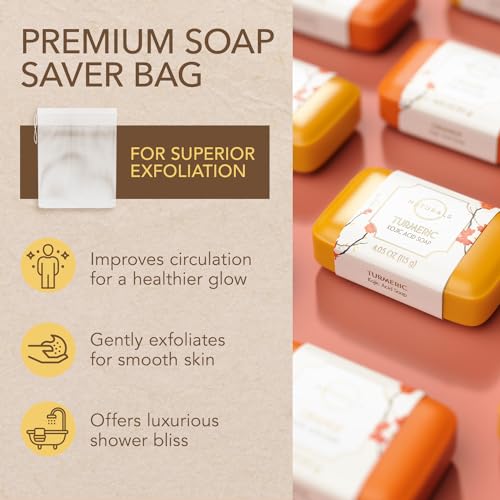 Kojic Acid Soap, Turmeric Soap Bar & Orange, Kojic Acid Soap for Hyper-pigmentation, Helps Reduce Dark Spot, Japanese Kojic Soap, Kojic Acid and Turmeric Soap, Hyaluronic Acid & Retinol (2 Pack)