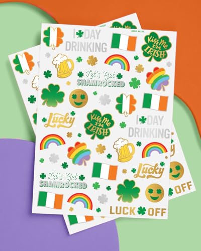 St Patrick's Day Temporary Tattoos - 54 Glitter Designs