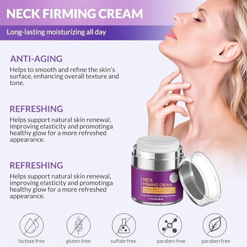 Neck Firming Cream, Wrinkle Cream for Women, Retinol Moisturizer with Collagen and Hyaluronic Acid for Neck, Face and D?collet?, 1.7?fl?oz.